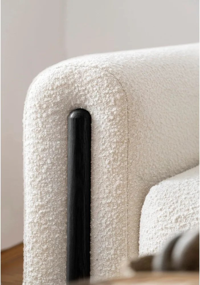 Divano avorio allungabile/con contenitore e rivestimento in bouclé 244 cm Arcadova – ELTAP