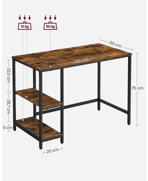 Scrivania SOLEA marrone/nera