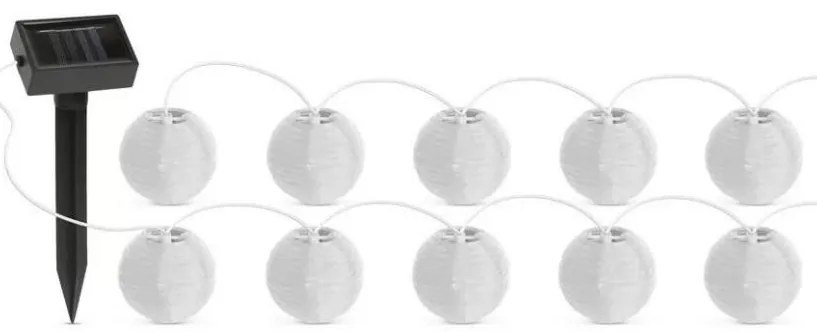 Catena LED solare 10xLED/1,2V 300mAh 3,7m IP44 bianco freddo