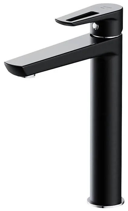 Cersanit S951-356 - Rubinetto del lavandino MILLE 27 cm nero + scarico