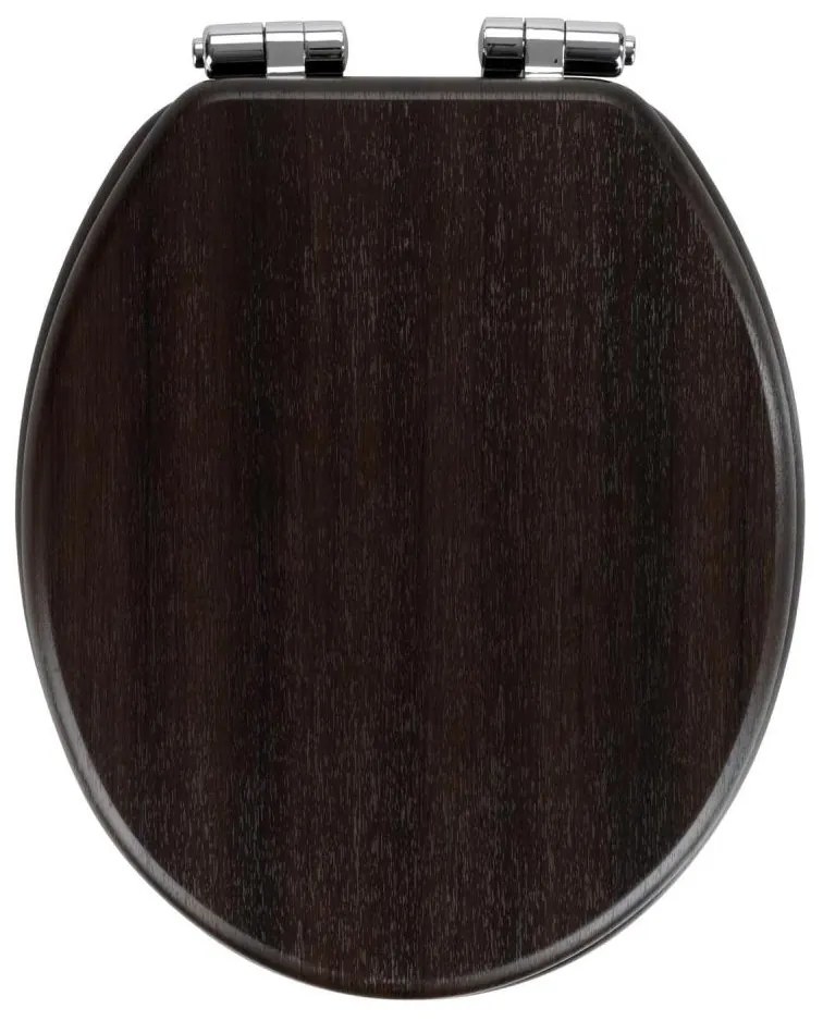 WENKO 22015100-WC sedile WC WENGE 35,5x42,5 cm marrone/argento