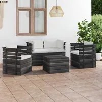 Set Divani da Giardino su Pallet 5 pz con Cuscini Massello Pino cod mxl 52398