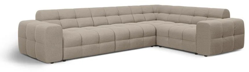 Divano angolare marrone (con penisola a destra/a L) Kendal – Micadoni