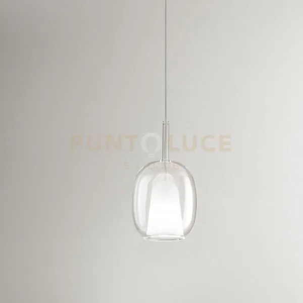 Vetro 1 luce attacco e27 trasparente rain d.17,5cm rosone acquist...