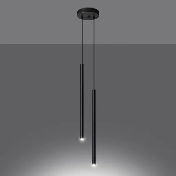 Sollux SL.1304 - Lampadario a sospensione con filo PASTELO 2xG9/8W/230V nero