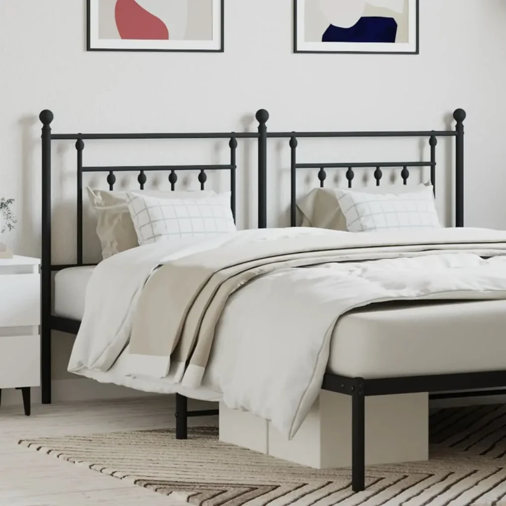 Testiera in metallo nero 180 cm