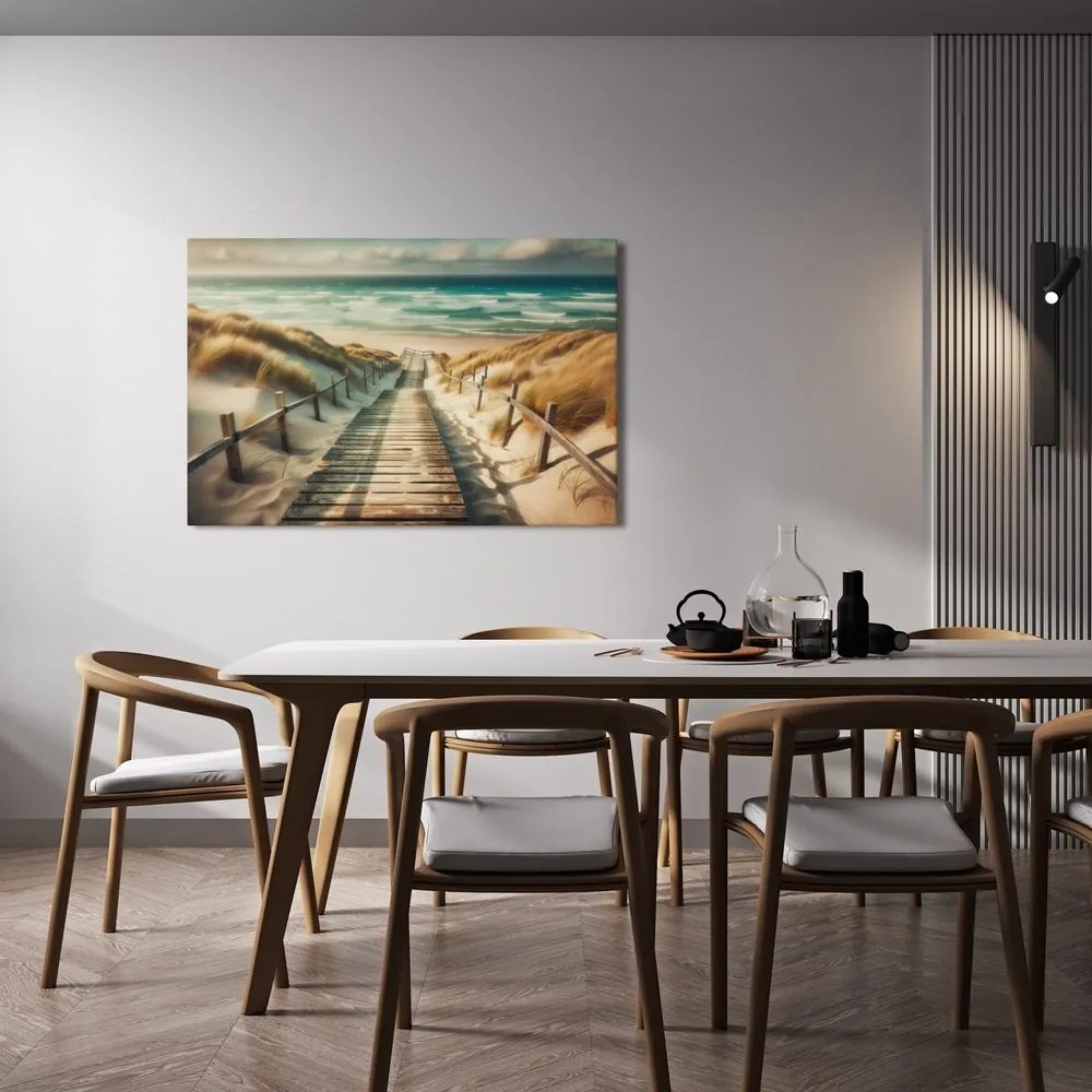 Quadro su tela – Dune di sabbia e orizzonte marino