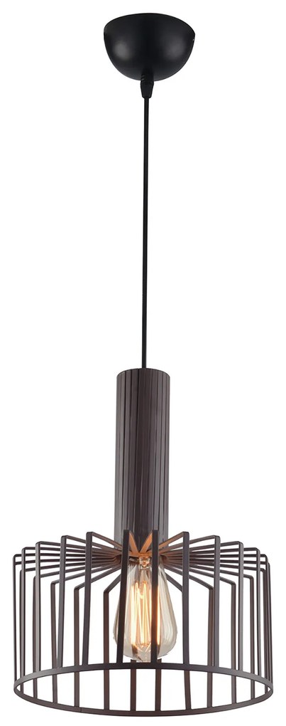 Lampadario Sospensione Dayton Industrial Vintage Colore Bronzo 60W Mis 25 x 32,7 x 135 cm