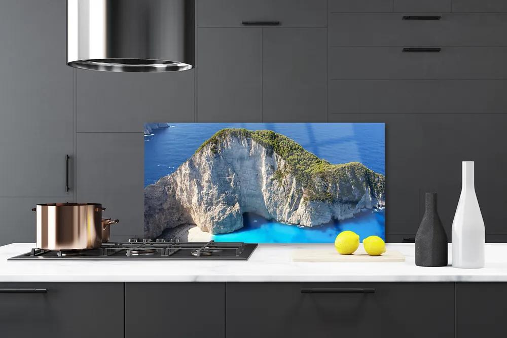 Pannello cucina paraschizzi Paesaggio marino di rocce 100x50 cm