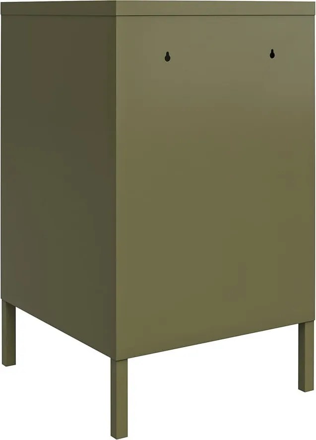 Comodino in metallo color kaki Bradford - Støraa