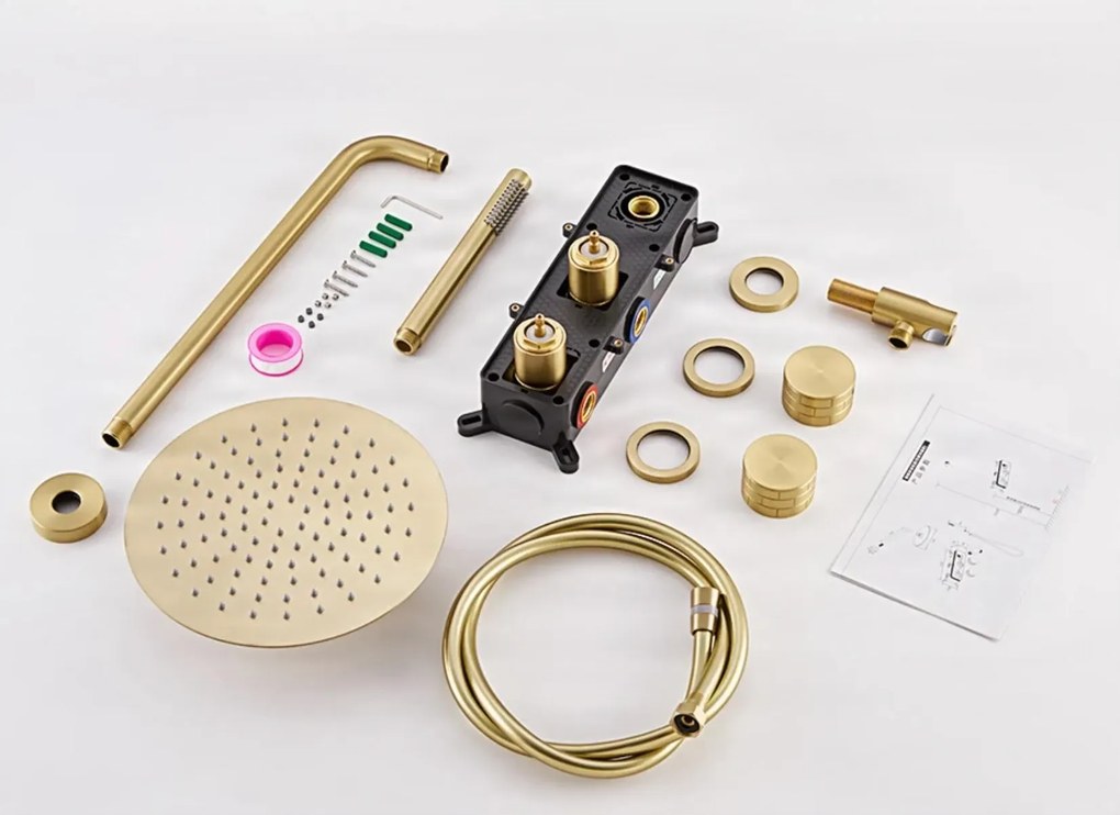 Sistema doccia da incasso ELITE EDITION BCS1343 in ottone, multigetto, in più finiture tra cui oro spazzolato e nero opaco — Cromo