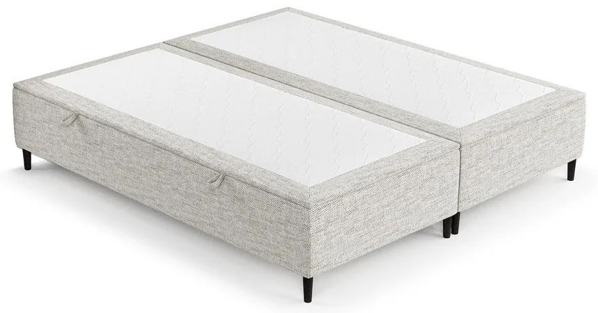 Letto matrimoniale imbottito grigio chiaro con contenitore 140x200 cm Tate - Maison de Rêve