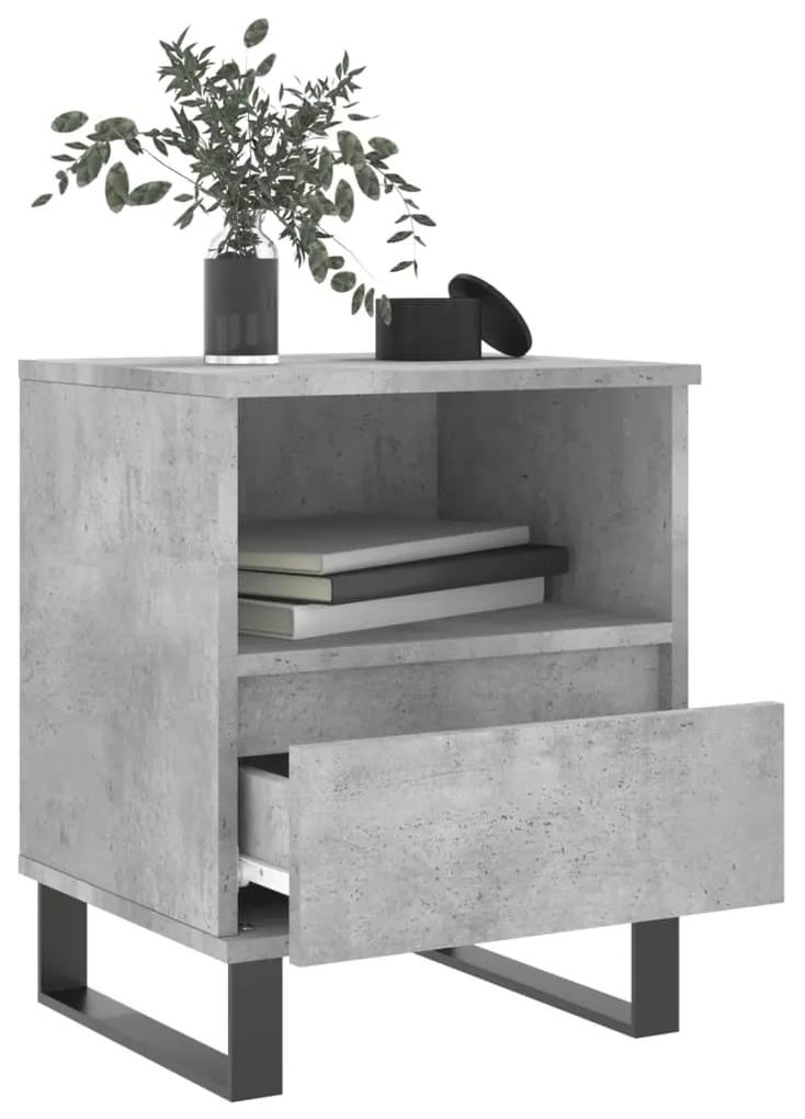 Comodini 2pz grigio cemento 40x35x50 cm in legno multistrato