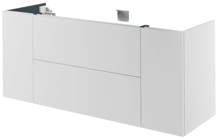Mobile da bagno sospeso sotto lavabo L 150 x H 64 x P 48 cm bianco laccato opaco, 2 cassetti 2 ante SENSEA Neo