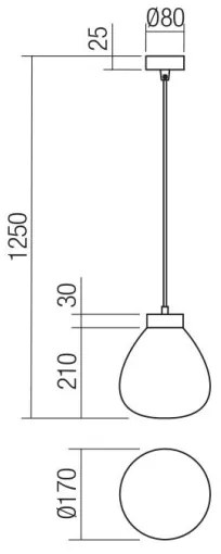 Redo 01-3196 - Lampadario a sospensione con filo LUKE 1xE27/42W/230V diametro 17 cm nero