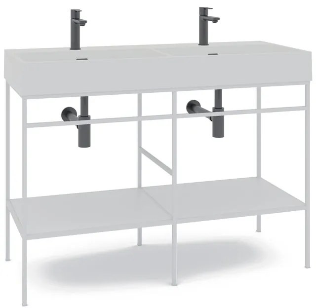 Mobile sottolavabo e lavabo Outline bianco L 120 x H 89 x P 45.5 cm