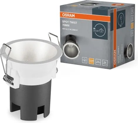 Osram - Faretto da incasso SPOT TWIST LED/5W/230V Ø 7 cm bianco/argento