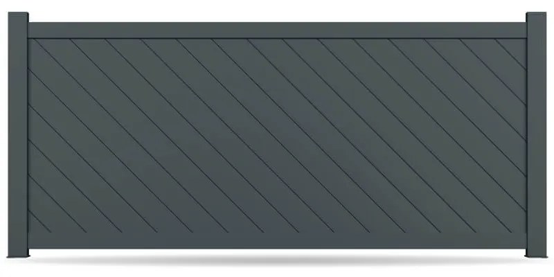 Recinzione, alluminio, modello Torino, Antracite, 500 x 500 mm, configura individualmente