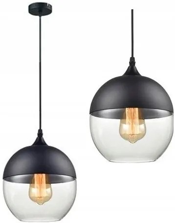 Lampada da soffitto pensile di vetro Zenit A Black