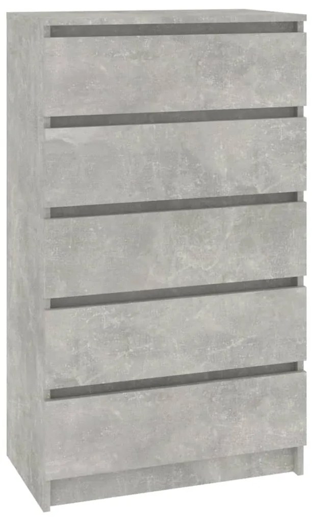 Cassettiera grigio cemento 60x36x103 cm in legno multistrato