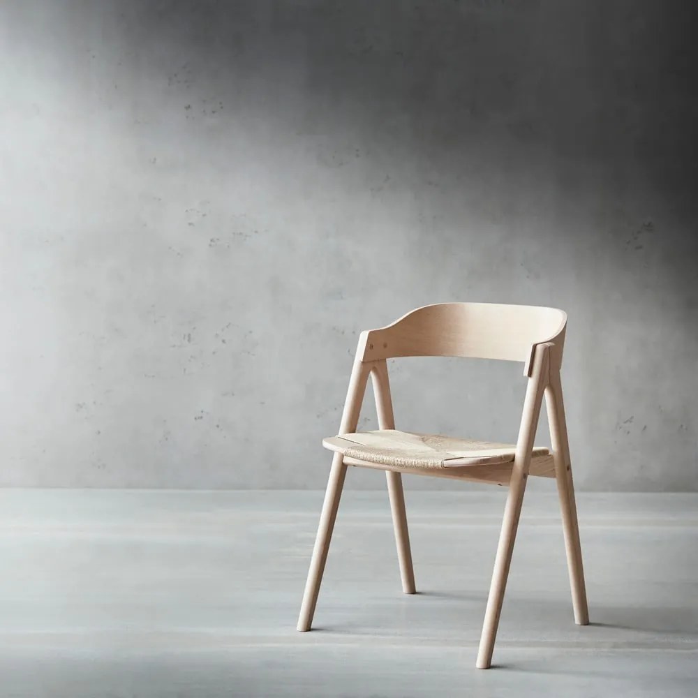 Sedia da pranzo in legno di faggio con seduta in rattan Findahl di Hammel Mette - Hammel Furniture