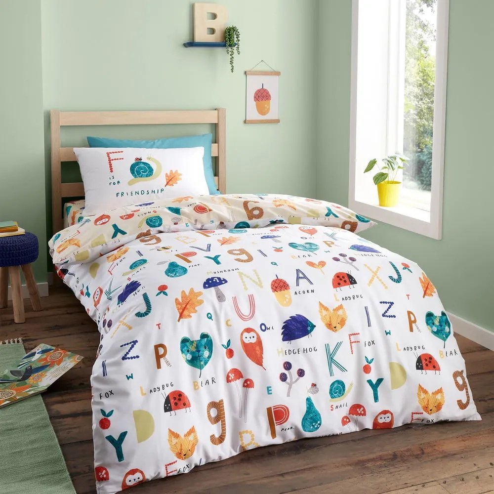 Biancheria da letto per culla 120x150 cm Woodland Alphabet - RHS