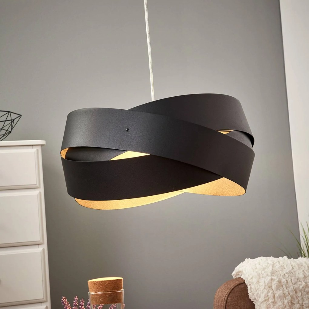 Lampada a sospensione Tornado Domiluce, dimmerabile, Nero, Soggiorno / Sala da pranzo, Metallo, Moderno, Lampada a sospensione
