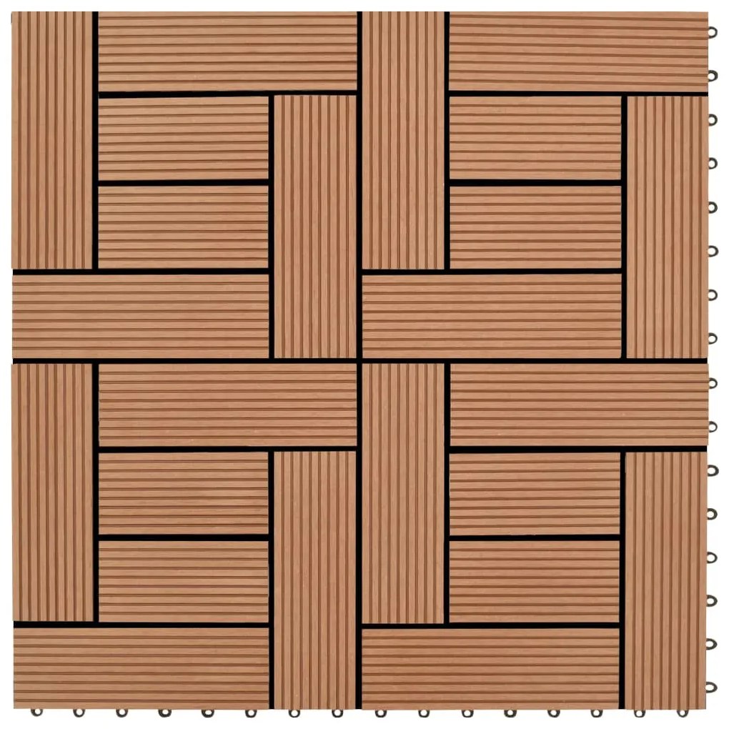 Set 11 Piastrelle İn Wpc 30 X 30 Cm 1 Mq Marrone /