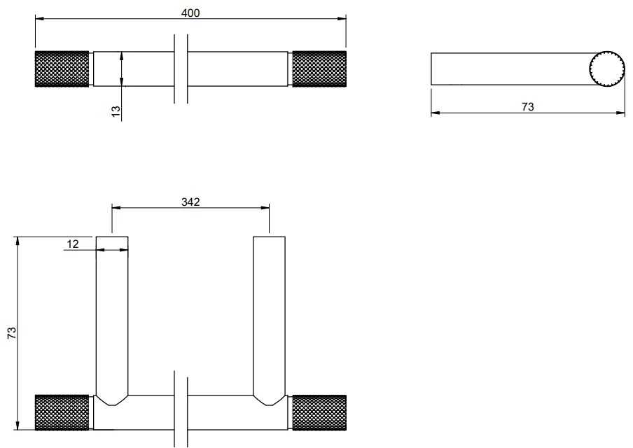 Treemme 22mm portasiugamani 50 cm a muro in acciaio inox satinato