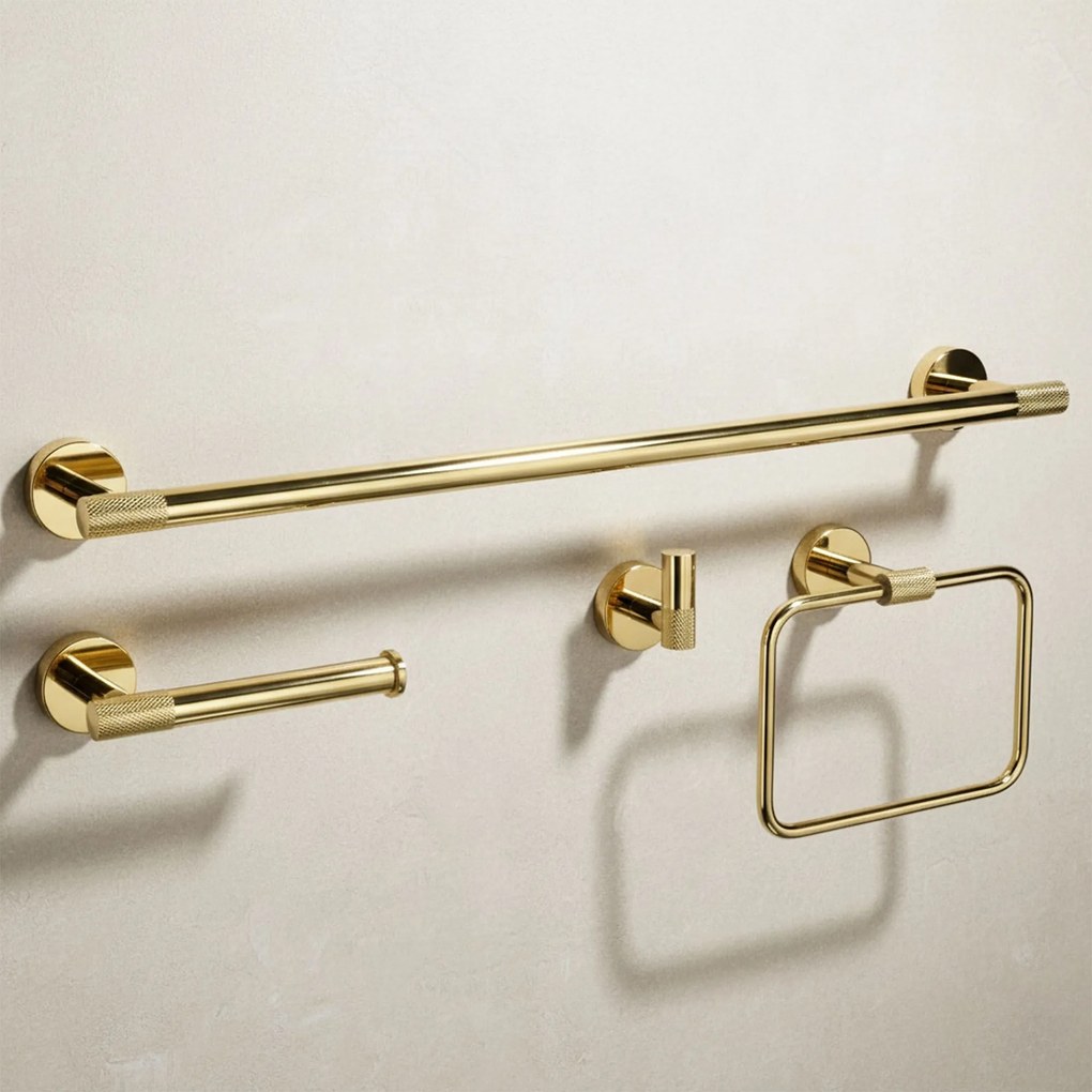 Set accessori da bagno GRID Gold 4 pezzi