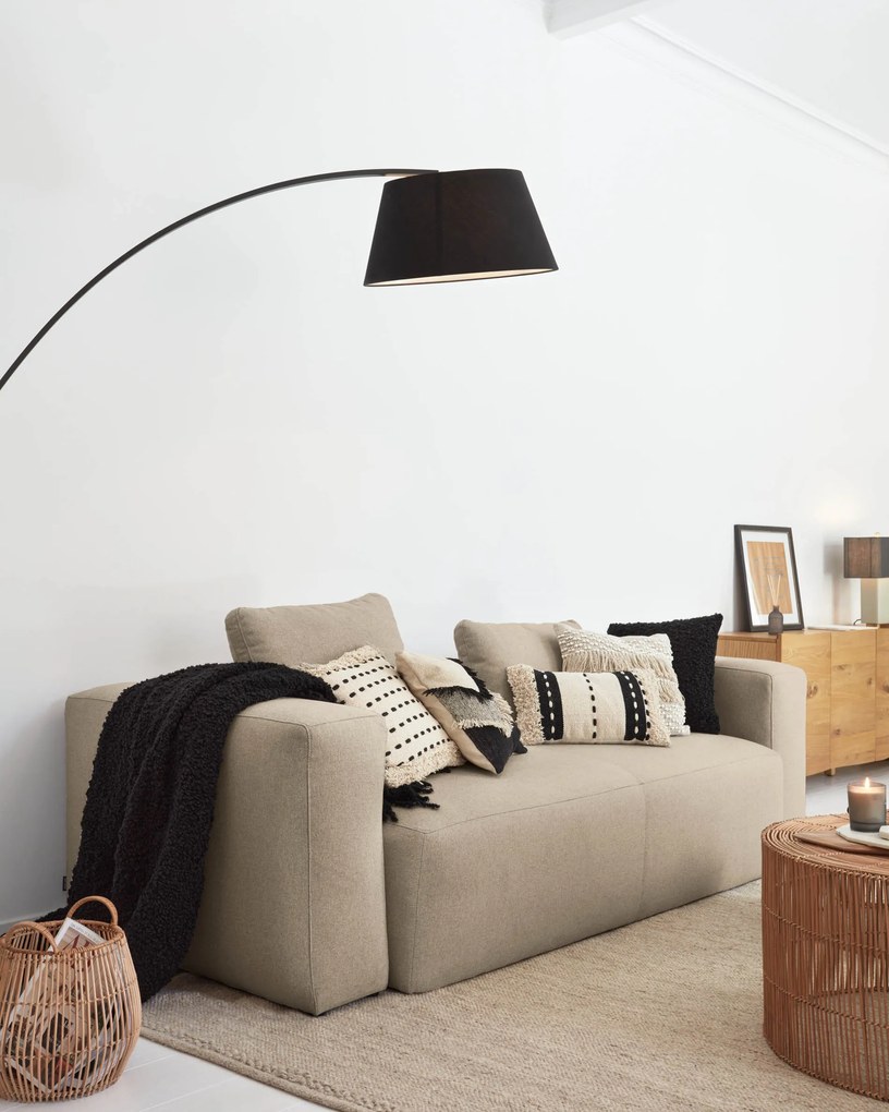 Kave Home - Fodera cuscino Corel nero 45 x 45 cm