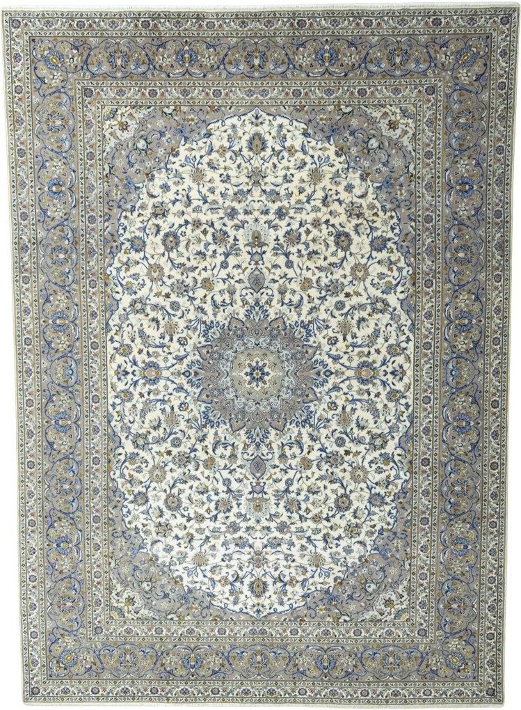 Kashan Tappeto persiano 410 x 290 Beige (Iran) Annodato A Mano