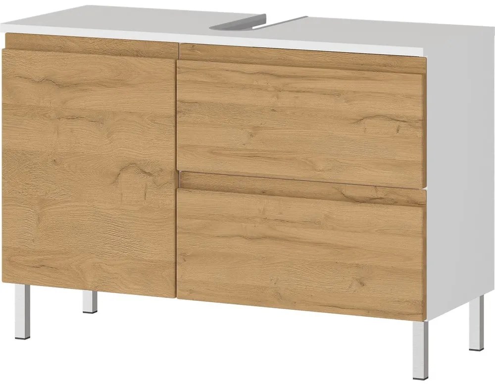 Mobile bianco sotto il lavabo in rovere 80x56 cm Torrance - Germania