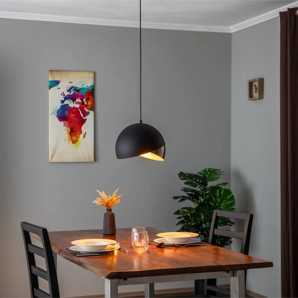Lampada a sospensione Pacman 2633 Opviq, dimmerabile, Nero, Soggiorno / Sala da pranzo, Metallo, Moderno, Lampada a sospensione