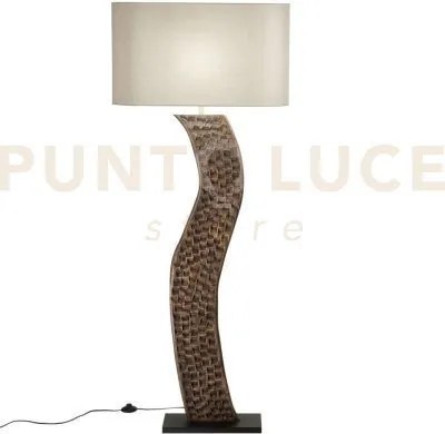 Lampada da terra in legno acacia 171x70cm 1 luce attacco e27