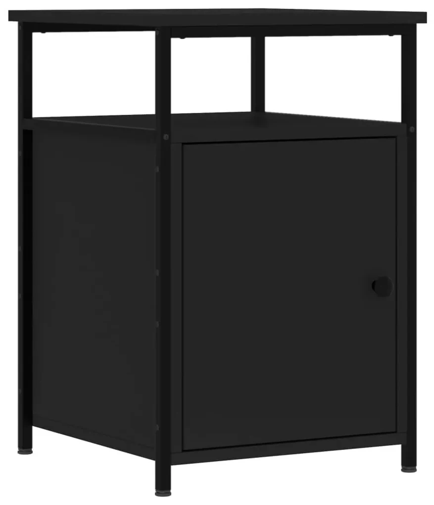 Comodini 2 pz neri 40x42x60 cm in legno multistrato