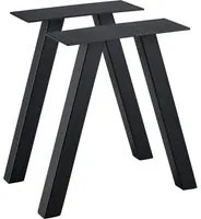 Set di 2 Gambe in Acciaio 'Mariager' per Mobili Fai da Te (AxL) 42 x 40 cm - Nero Opaco [en.casa]