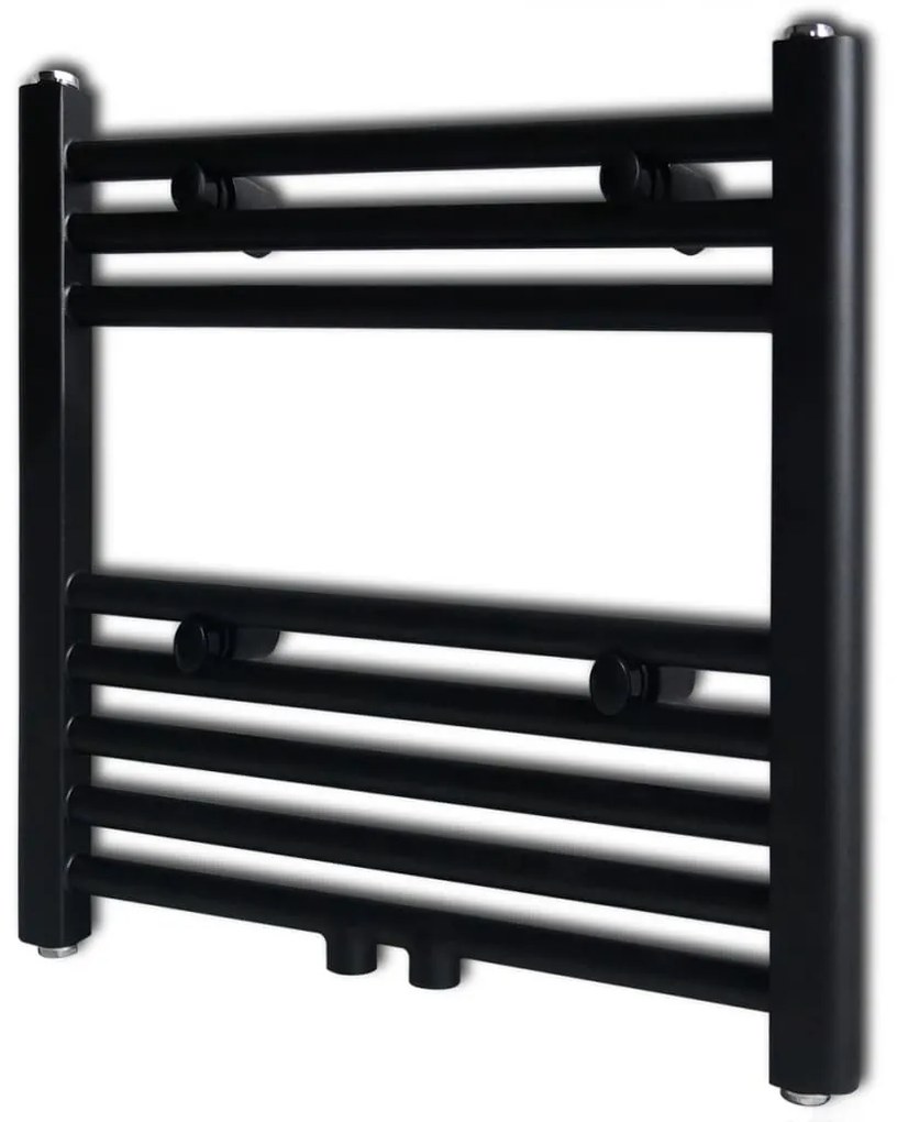 Radiatore Centrale Portasciugamano Dritto Nero 480 X 480 Mm /