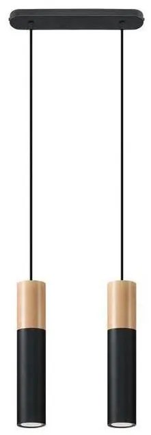 Sollux SL.0633 - Lampadario a sospensione con filo PABLO 2xGU10/40W/230V nero