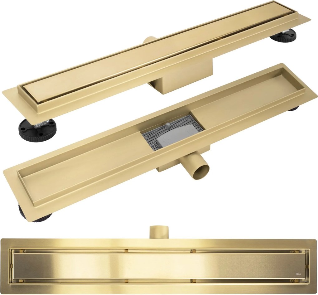 Scarico lineare Neox brush gold 80