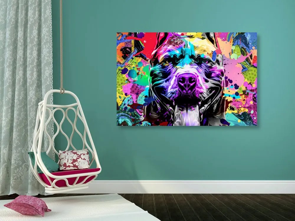 Stampa su tela – Illustrazione di cane colorata