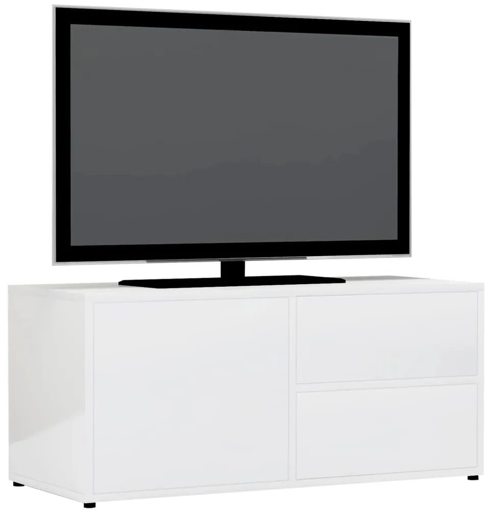 Mobile porta tv bianco lucido 80x34x36 cm in truciolato