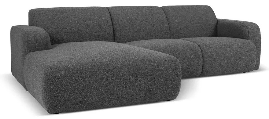 Divano angolare grigio scuro in tessuto bouclé (angolo sinistro) Molino - Micadoni Home