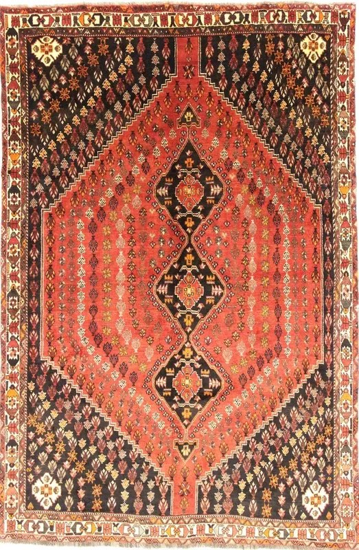 Gashghai Tappeto 220 x 330 Rosso (Iran) Annodato A Mano