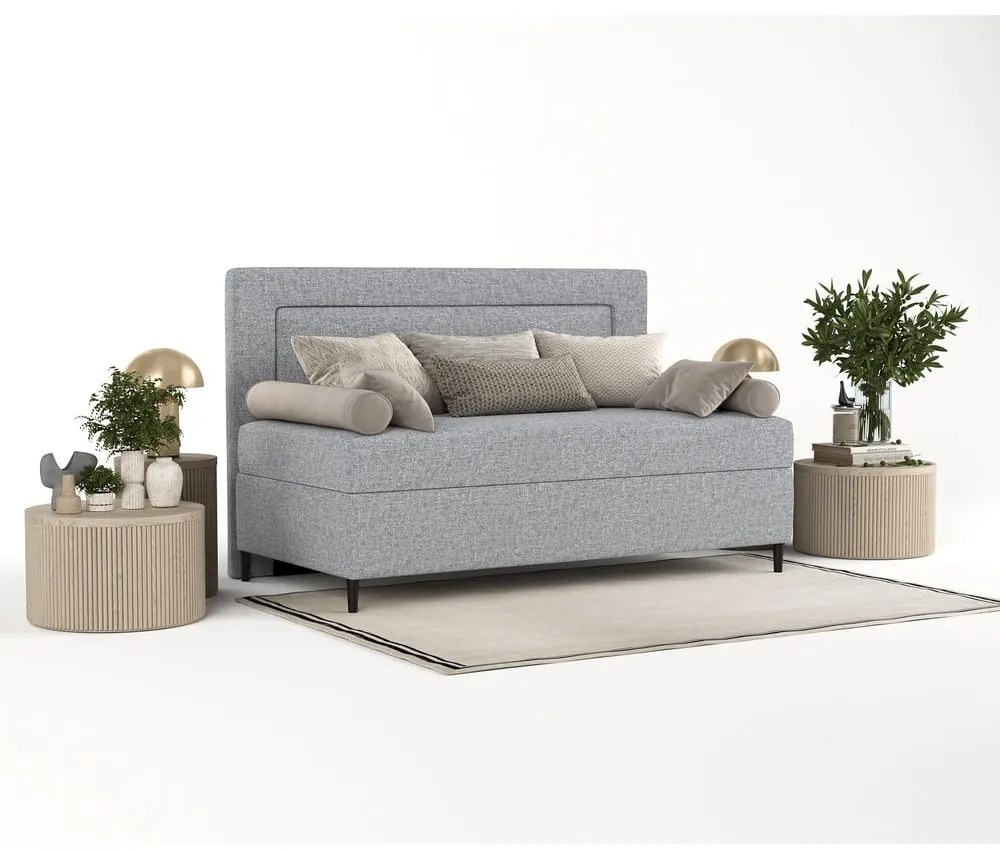 Letto singolo imbottito grigio 90x200 cm Alba - Maison de Rêve