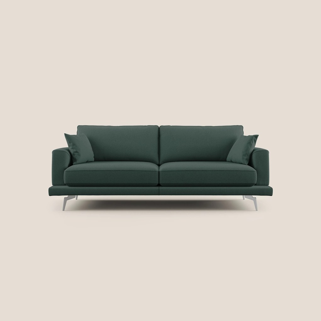 Dorian divano moderno in tessuto morbido antimacchia T05 collezione Autunno verde 238 cm