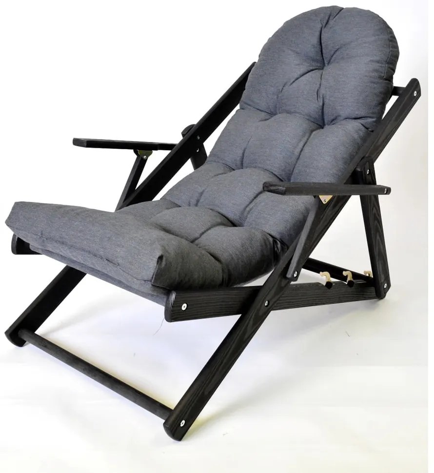 Sdraio da giardino pieghevole in legno grigio scuro Borneo - Rojaplast