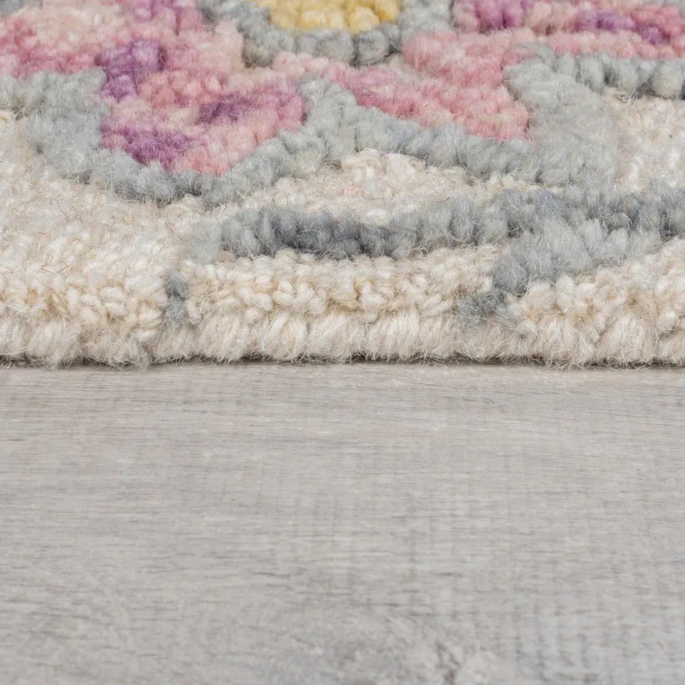 Tappeto color crema in lana tessuto a mano 120x170 cm Tania Floral – Flair Rugs