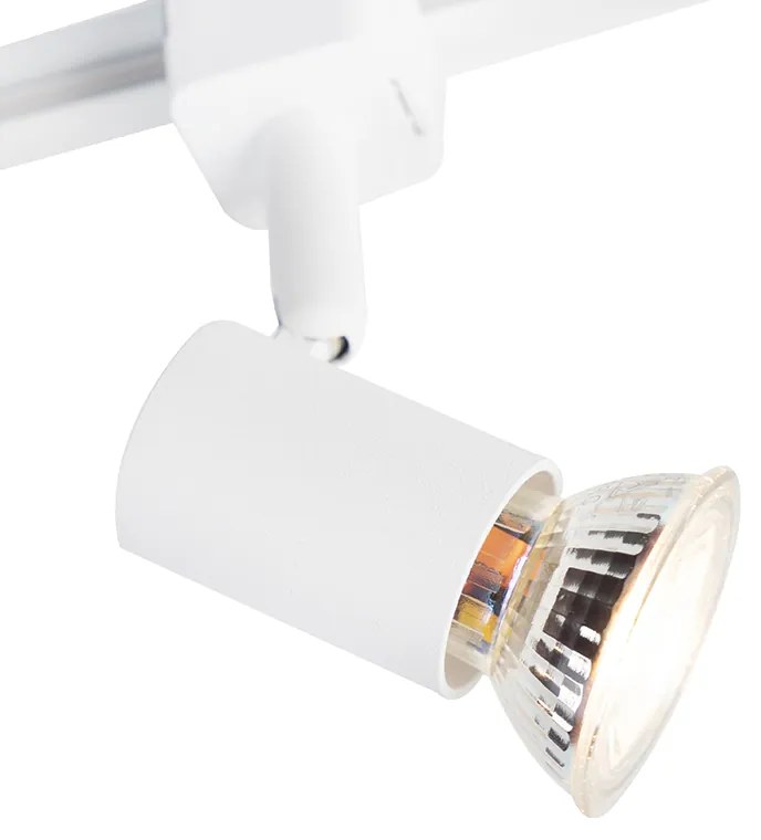 Sistema a binario moderno con 3 faretti monofase bianco - Jeany