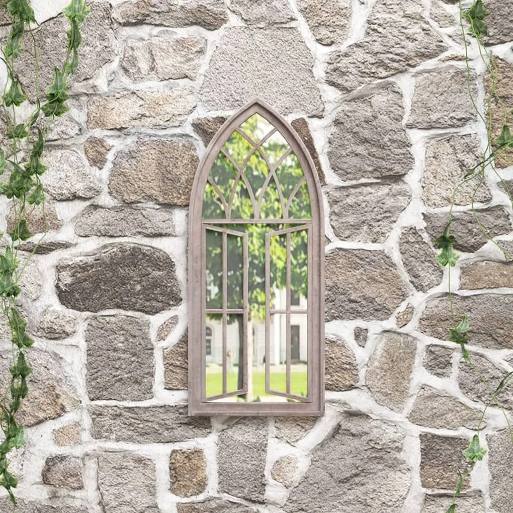 Specchio Da Giardino Sabbia 70x30 Cm İn Ferro Per Uso Esterno /